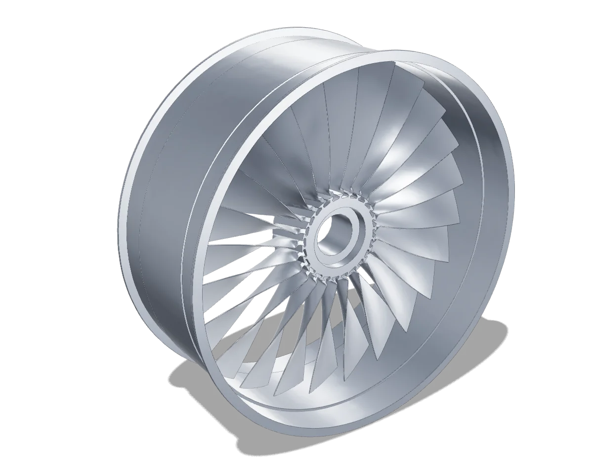 Fan blade-off impact, design 1 (44 kg/m², Ti-6Al-4V 10 mm), as drawn